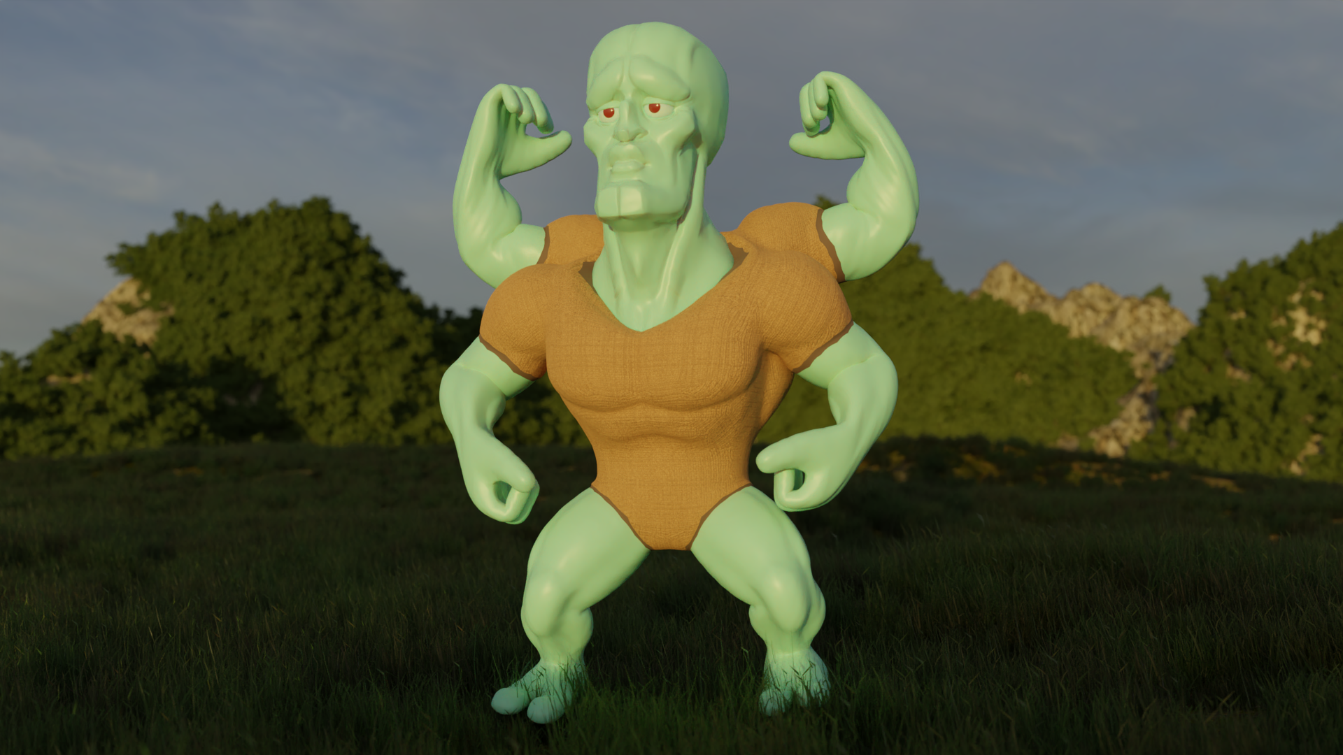 Handsome Muscle Squidward preview image 1